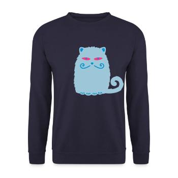 Persian cat - Unisex Sweatshirt - navy - Front - Alina (178cm) & Michal (187cm)
