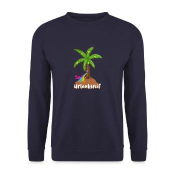urlaubsreif,urlaub,ferien,palme,insel - Unisex Pullover - Navy - Vorne - Alina (178cm) & Michal (187cm)
