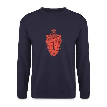 Afrika Maske - Unisex Sweatshirt - navy - Front - Alina (178cm) & Michal (187cm)