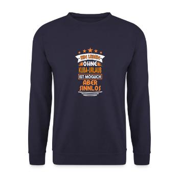 KUBA-URLAUB - Unisex Pullover - Navy - Vorne - Alina (178cm) & Michal (187cm)