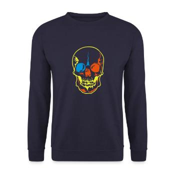 death head dead artistic Skeul - Unisex Sweatshirt - navy - Front - Alina (178cm) & Michal (187cm)