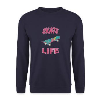 Skate-Leben - Unisex Pullover - Navy - Vorne - Alina (178cm) & Michal (187cm)