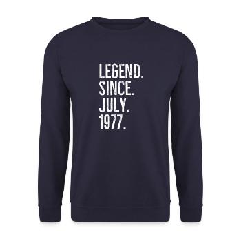 Légende depuis juillet 1977 - Sweat-shirt Unisexe - marine - Devant - Alina (178cm) & Michal (187cm)