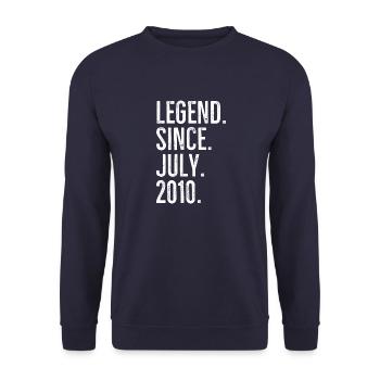Legend Since July 2010 - Unisex Sweatshirt - navy - Front - Alina (178cm) & Michal (187cm)