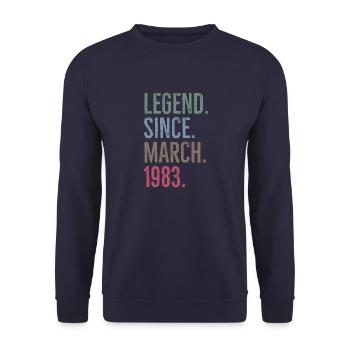 Légende depuis mars 1983 - Sweat-shirt Unisexe - marine - Devant - Alina (178cm) & Michal (187cm)