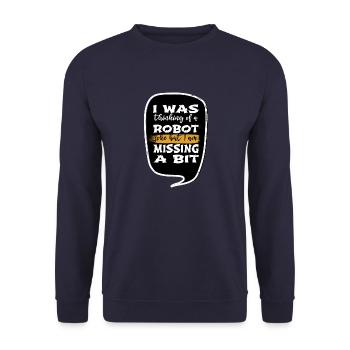 funny sayings engineer robotics tshirt hobbyists - Unisex Pullover - Navy - Vorne - Alina (178cm) & Michal (187cm)