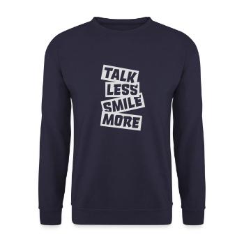 talk less smile more - Unisex Sweatshirt - navy - Front - Alina (178cm) & Michal (187cm)