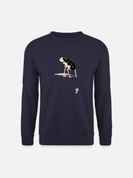 struisvogel met kop in het zand - Uniseks sweater - navy