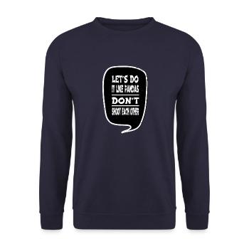 gift joke family dove of peace love global peace - Unisex Sweatshirt - navy - Front - Alina (178cm) & Michal (187cm)