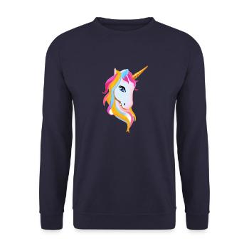 Unicorn Mythical Animal Unicorn Girl Unicorn - Unisex Sweatshirt - navy - Front - Alina (178cm) & Michal (187cm)