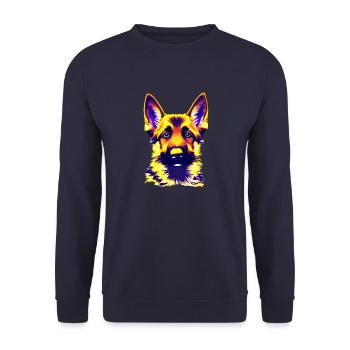 Dog Owner German Shepherd Puppy - Unisex Sweatshirt - navy - Front - Alina (178cm) & Michal (187cm)