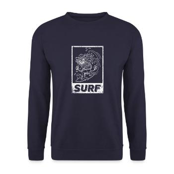 Bali Indonesia Barong Surfer Surfboard Wave - Unisex Sweatshirt - navy - Front - Alina (178cm) & Michal (187cm)