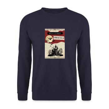 Dracula, by Bram Stoker - Unisex Sweatshirt - navy - Front - Alina (178cm) & Michal (187cm)