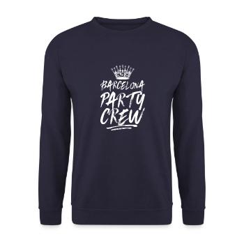 Dicton de l’équipe de fête de Barcelone - Sweat-shirt Unisexe - marine - Devant - Alina (178cm) & Michal (187cm)