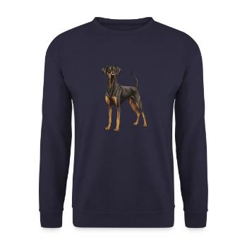 Doberman Dog Animal - Unisex Sweatshirt - navy - Front - Alina (178cm) & Michal (187cm)