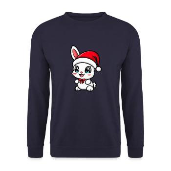 Lapin Noël Mignon - Sweat-shirt Unisexe - marine - Devant - Alina (178cm) & Michal (187cm)