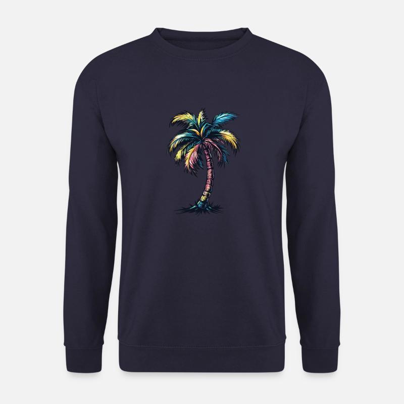 Plage de Palm Tree - Sweat-shirt Unisexe - marine