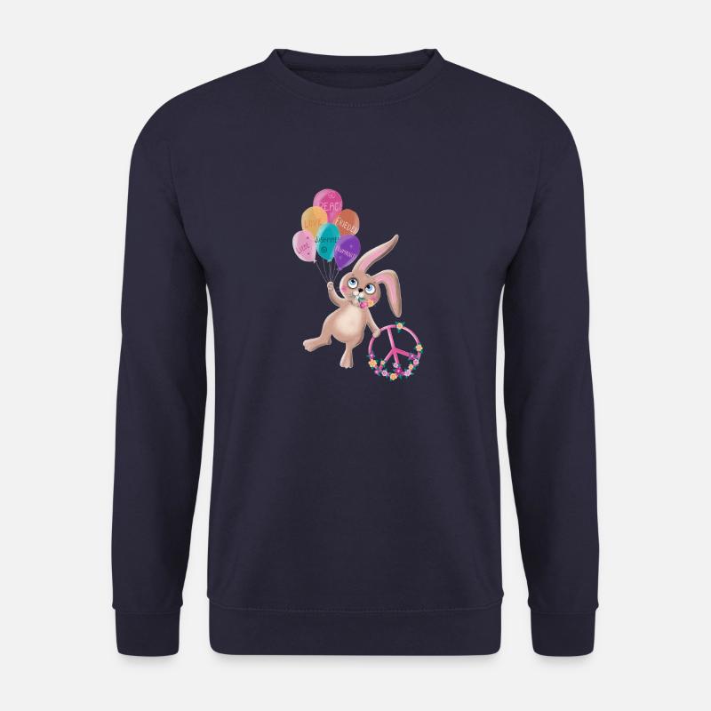 Friedenshase Herbert schwebt für den Frieden - Unisex Pullover - Navy