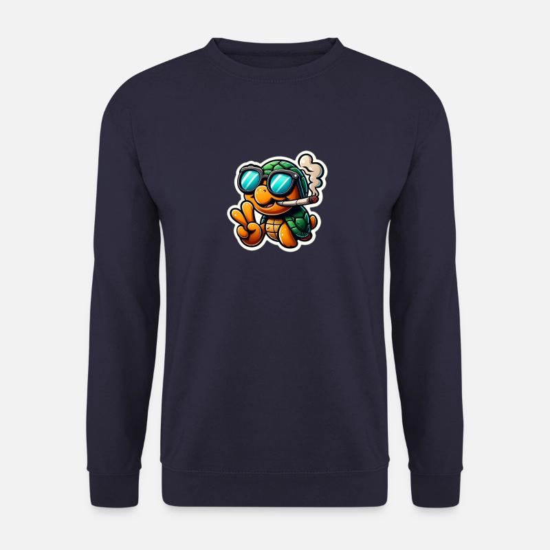 Coole Schildkröte mit Sonnenbrille - Unisex Pullover - Navy