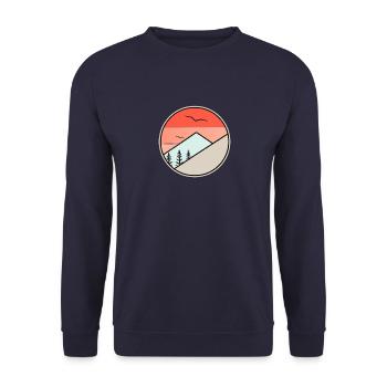 Montagnes minimalistes - Sweat-shirt Unisexe - marine - Devant - Alina (178cm) & Michal (187cm)