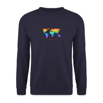 Liebe>Hass. Liebe für alle. - Unisex Pullover - Navy - Vorne - Alina (178cm) & Michal (187cm)