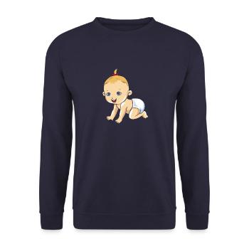Bébé fille fille famille gentil bambin rampant - Sweat-shirt Unisexe - marine - Devant - Alina (178cm) & Michal (187cm)