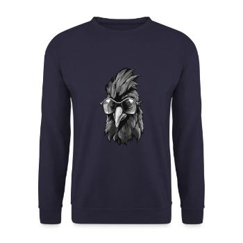 Rooster Head Portrait Cool - Unisex Sweatshirt - navy - Front - Alina (178cm) & Michal (187cm)