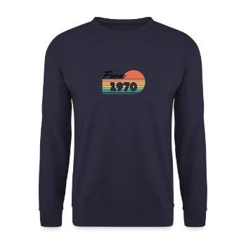 From 1970 - Unisex Sweatshirt - navy - Front - Alina (178cm) & Michal (187cm)