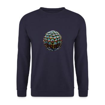Pailletten,artischocke,glitzernde Artischocke - Unisex Pullover - Navy - Vorne - Alina (178cm) & Michal (187cm)