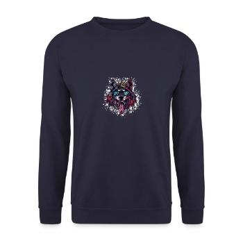 Wolf Geburtstag Lustig Party - Unisex Pullover - Navy - Vorne - Alina (178cm) & Michal (187cm)