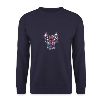 Hirsch Geburtstag Lustig Party - Unisex Pullover - Navy - Vorne - Alina (178cm) & Michal (187cm)