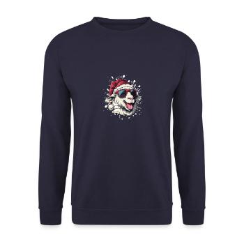 Mouton Noël Drôle - Sweat-shirt Unisexe - marine - Devant - Alina (178cm) & Michal (187cm)