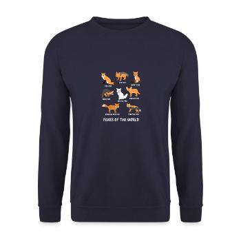 Tous les renards du monde. - Sweat-shirt Unisexe - marine - Devant - Alina (178cm) & Michal (187cm)