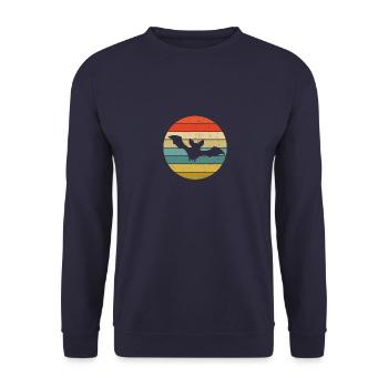 RETRO FLEDERMAUS - Sweat-shirt Unisexe - marine - Devant - Alina (178cm) & Michal (187cm)