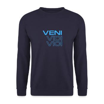 veni, vidi & vici - Unisex Sweatshirt - navy - Front - Alina (178cm) & Michal (187cm)