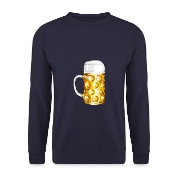 Beer beer mug beer tent illustration - Unisex Sweatshirt - navy - Front - Alina (178cm) & Michal (187cm)