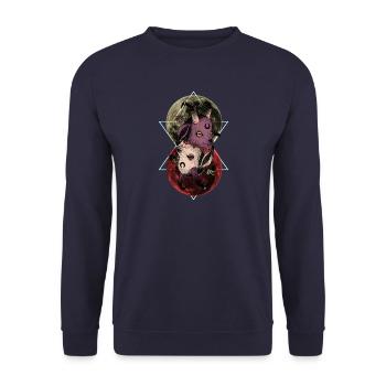 As Above So Below Goat - Ziege - Unisex Pullover - Navy - Vorne - Alina (178cm) & Michal (187cm)