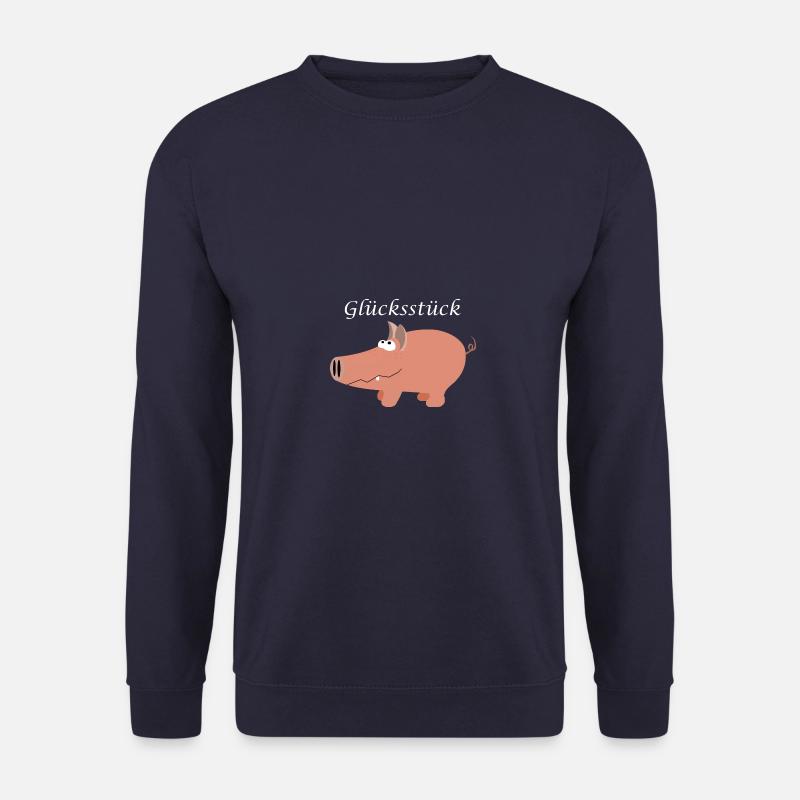 Silvesterschweinchen, Eber, Ferkel, Glücksstück - Unisex Pullover - Navy