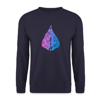 Bohnenblatt bunt Farbe Geschenk - Unisex Pullover - Navy - Vorne - Alina (178cm) & Michal (187cm)