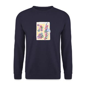 Kirschtomaten - Zeichnung - Unisex Pullover - Navy - Vorne - Alina (178cm) & Michal (187cm)