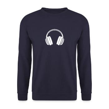musician gift, headphones, music - Unisex Sweatshirt - navy - Front - Alina (178cm) & Michal (187cm)