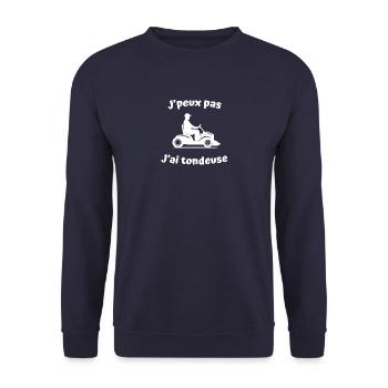 Humour tondeuse, j'peux pas j'ai, cadeau papa - Sweat-shirt Unisexe - marine - Devant - Alina (178cm) & Michal (187cm)