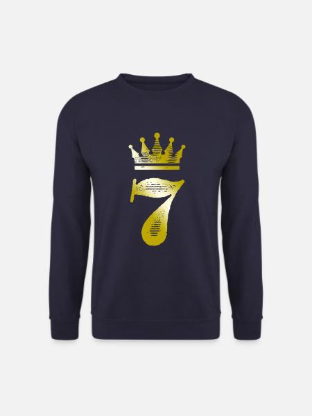 7 Chiffre Couronne Or - Sweat-shirt Unisexe - marine