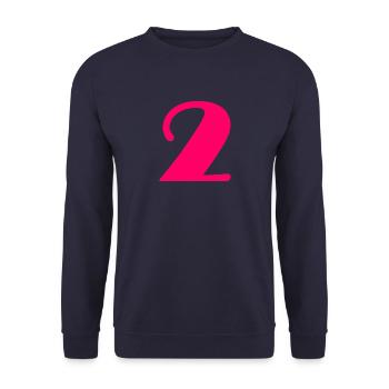 2. 2 JAHRE. 2. JUBILÄUM. GEBURTSTAG 2 JAHRE - Unisex Pullover - Navy - Vorne - Alina (178cm) & Michal (187cm)