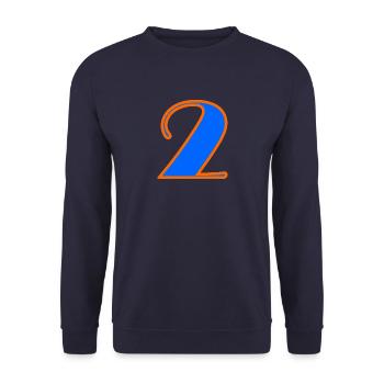2. 2 JAHRE. 2. JUBILÄUM. GEBURTSTAG 2 JAHRE. 2 - Unisex Pullover - Navy - Vorne - Alina (178cm) & Michal (187cm)