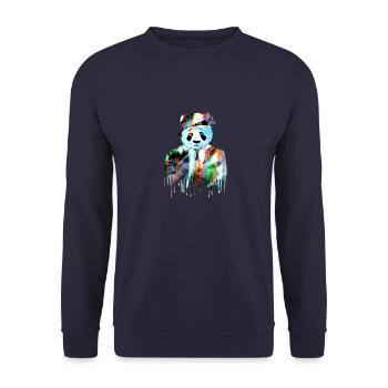 panda,panda bear,colorful,graffiti,painting,suit - Unisex Sweatshirt - navy - Front - Alina (178cm) & Michal (187cm)