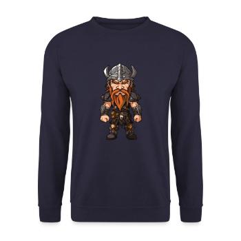 Viking Warrior Odin - Unisex Sweatshirt - navy - Front - Alina (178cm) & Michal (187cm)