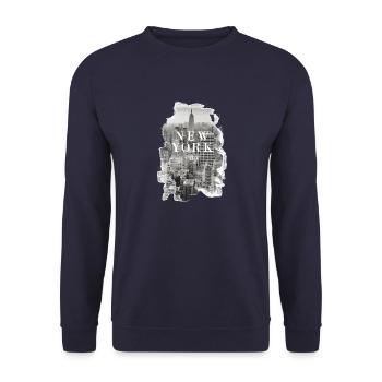 New York City - Sweat-shirt Unisexe - marine - Devant - Alina (178cm) & Michal (187cm)