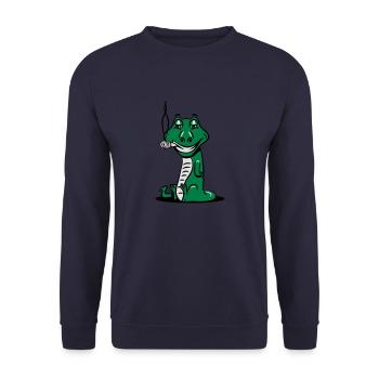 Crocodile gfährlich funny - Unisex Sweatshirt - navy - Front - Alina (178cm) & Michal (187cm)