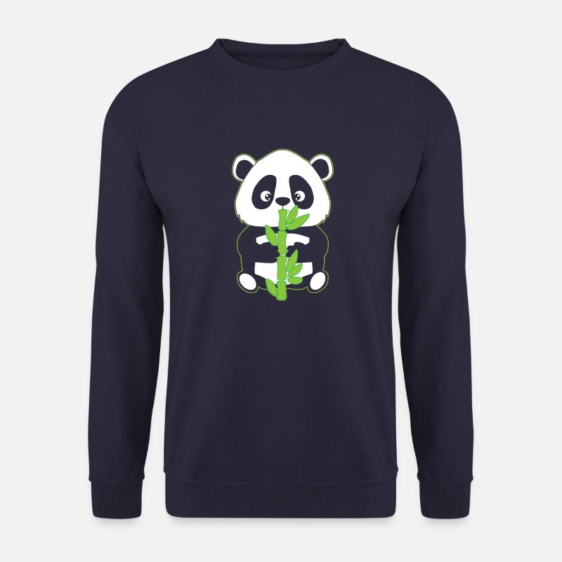 Panda mit Bambus - Unisex Pullover - Navy